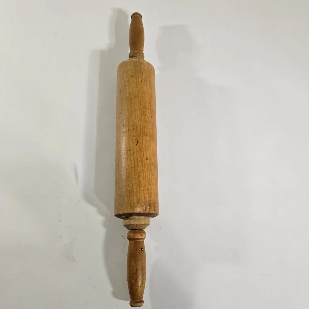 Vintage Wooden Rolling Pin Primitive Rustic Country Baking Kitchen Farmhouse